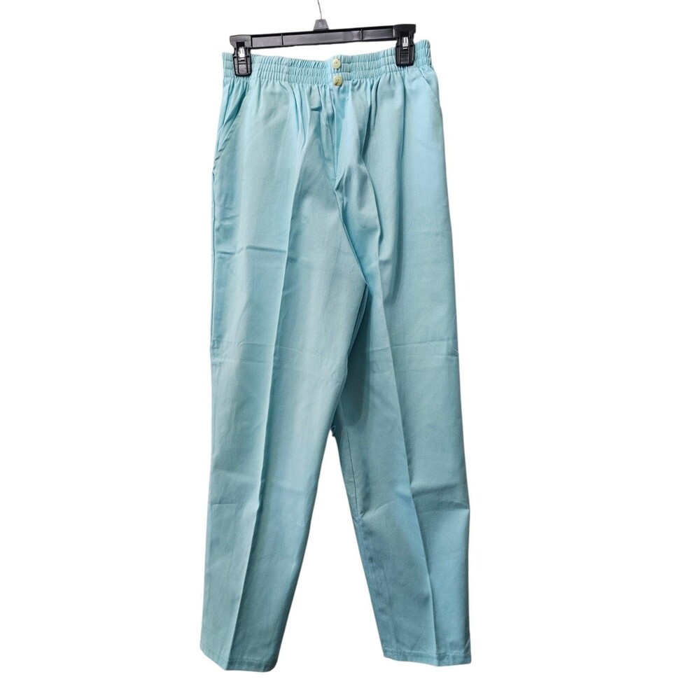 NWT Vintage Bobbie Brooks Light Blue Cotton Blend Pull On Petite Pants 14P